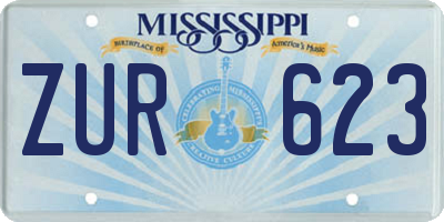 MS license plate ZUR623