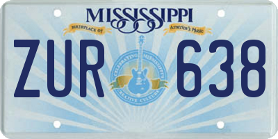 MS license plate ZUR638