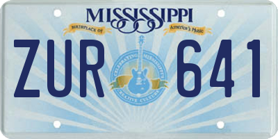MS license plate ZUR641