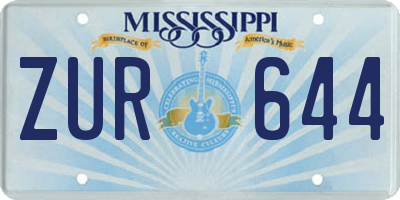 MS license plate ZUR644