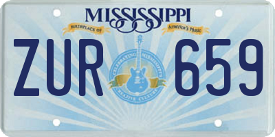 MS license plate ZUR659