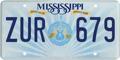 MS license plate ZUR679