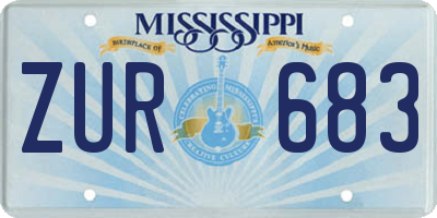 MS license plate ZUR683