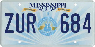 MS license plate ZUR684