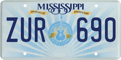 MS license plate ZUR690