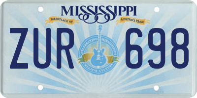 MS license plate ZUR698