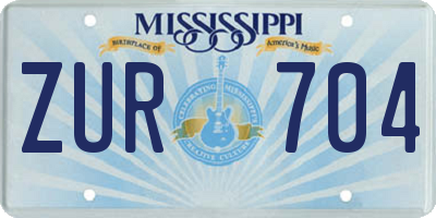 MS license plate ZUR704