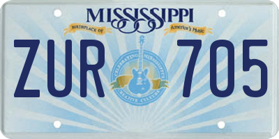 MS license plate ZUR705