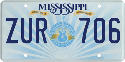 MS license plate ZUR706