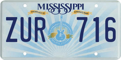 MS license plate ZUR716