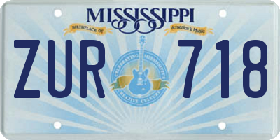 MS license plate ZUR718