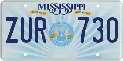 MS license plate ZUR730