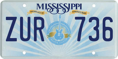 MS license plate ZUR736