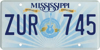 MS license plate ZUR745