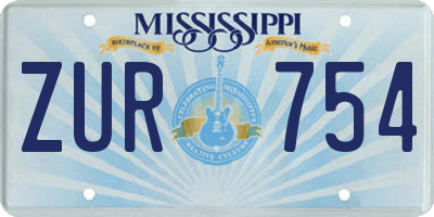 MS license plate ZUR754