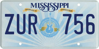 MS license plate ZUR756