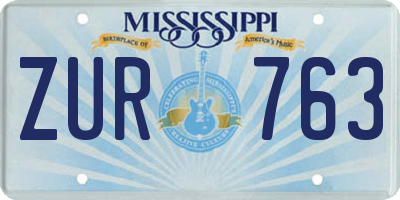 MS license plate ZUR763