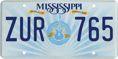 MS license plate ZUR765