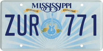 MS license plate ZUR771