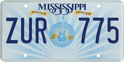 MS license plate ZUR775