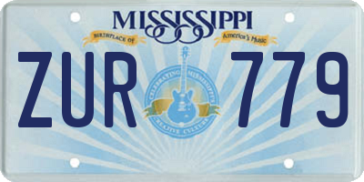 MS license plate ZUR779