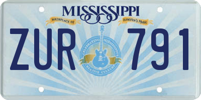 MS license plate ZUR791