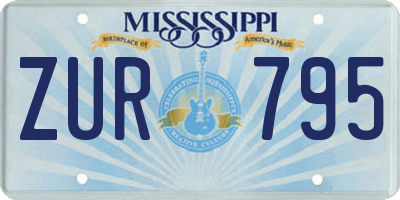 MS license plate ZUR795