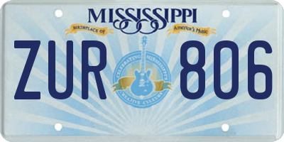 MS license plate ZUR806