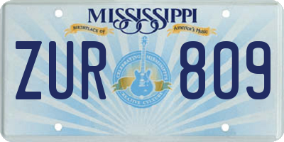 MS license plate ZUR809