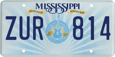 MS license plate ZUR814