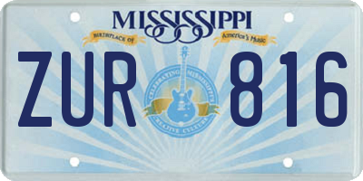 MS license plate ZUR816