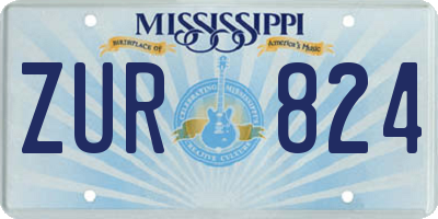 MS license plate ZUR824