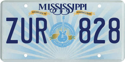 MS license plate ZUR828