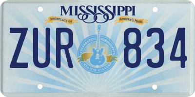 MS license plate ZUR834