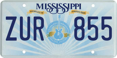 MS license plate ZUR855