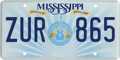 MS license plate ZUR865