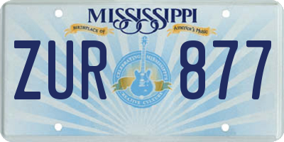 MS license plate ZUR877