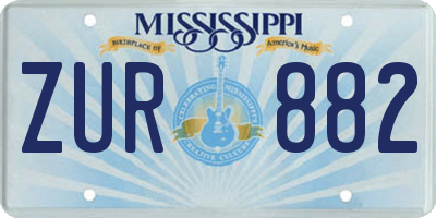 MS license plate ZUR882