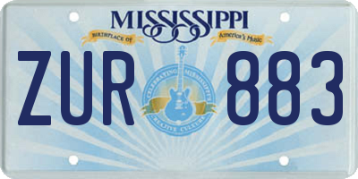 MS license plate ZUR883