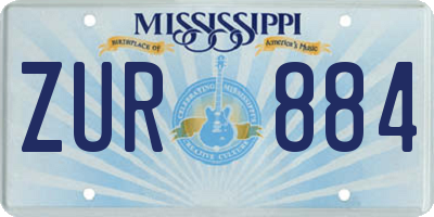 MS license plate ZUR884