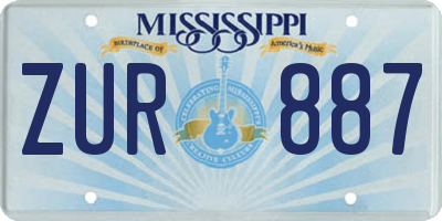 MS license plate ZUR887