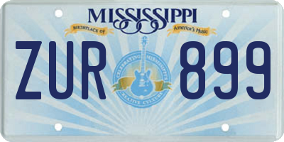 MS license plate ZUR899