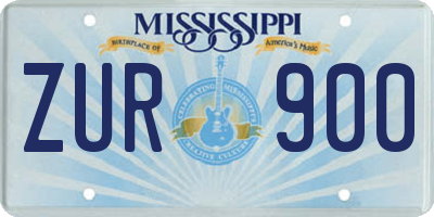 MS license plate ZUR900