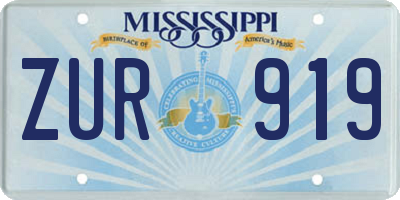 MS license plate ZUR919