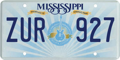 MS license plate ZUR927