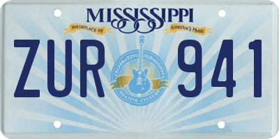 MS license plate ZUR941