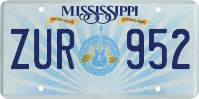 MS license plate ZUR952