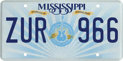 MS license plate ZUR966