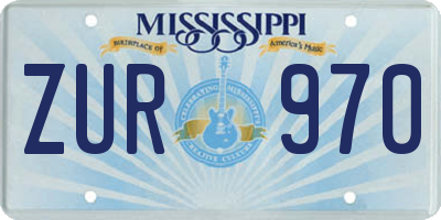 MS license plate ZUR970