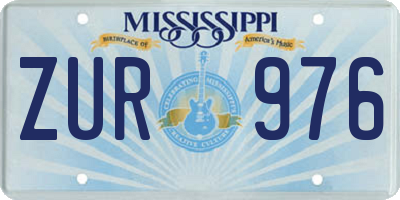 MS license plate ZUR976